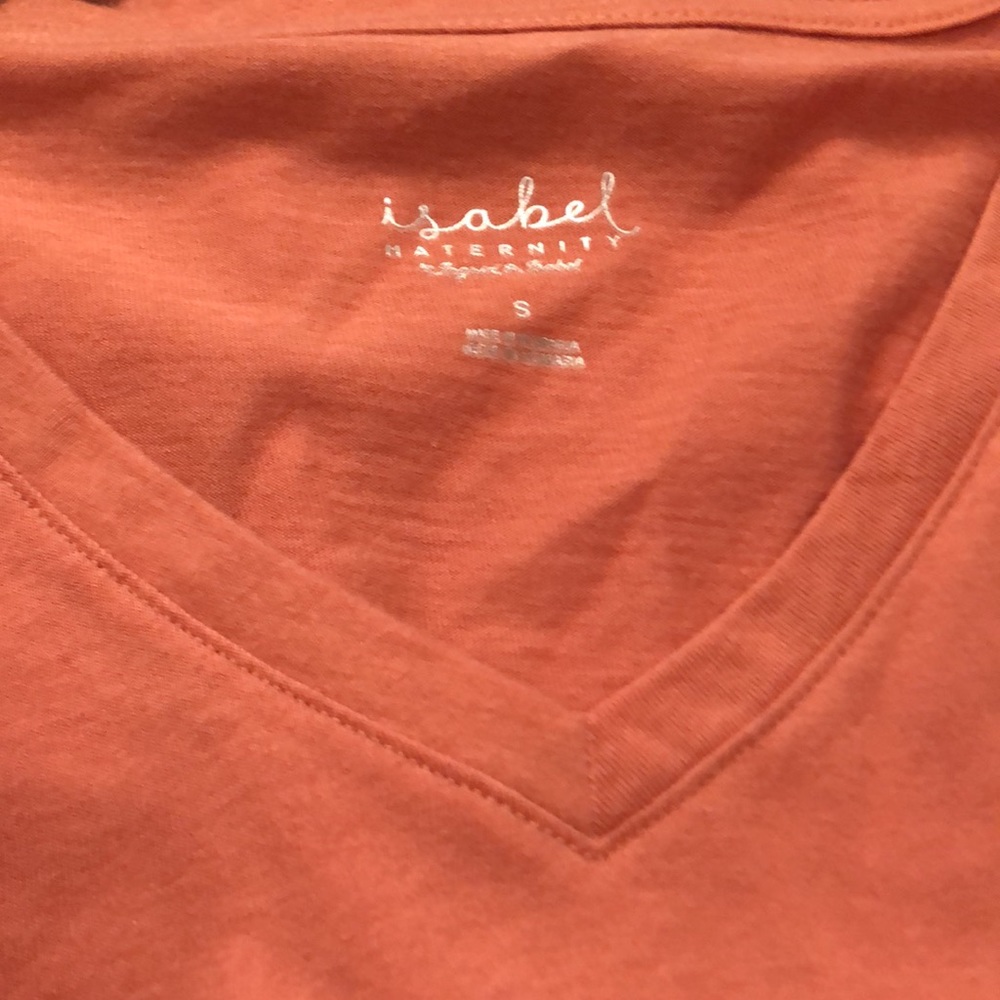 Isabel - Maternity -Small - Ruched Side V Neck Top